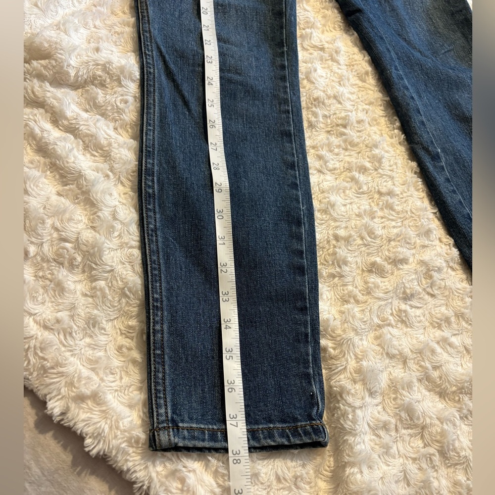 Free People High Rise Medium Wash Side Zip Denim Jeans Size 27 Boho Vtg Look - Picture 6 of 11